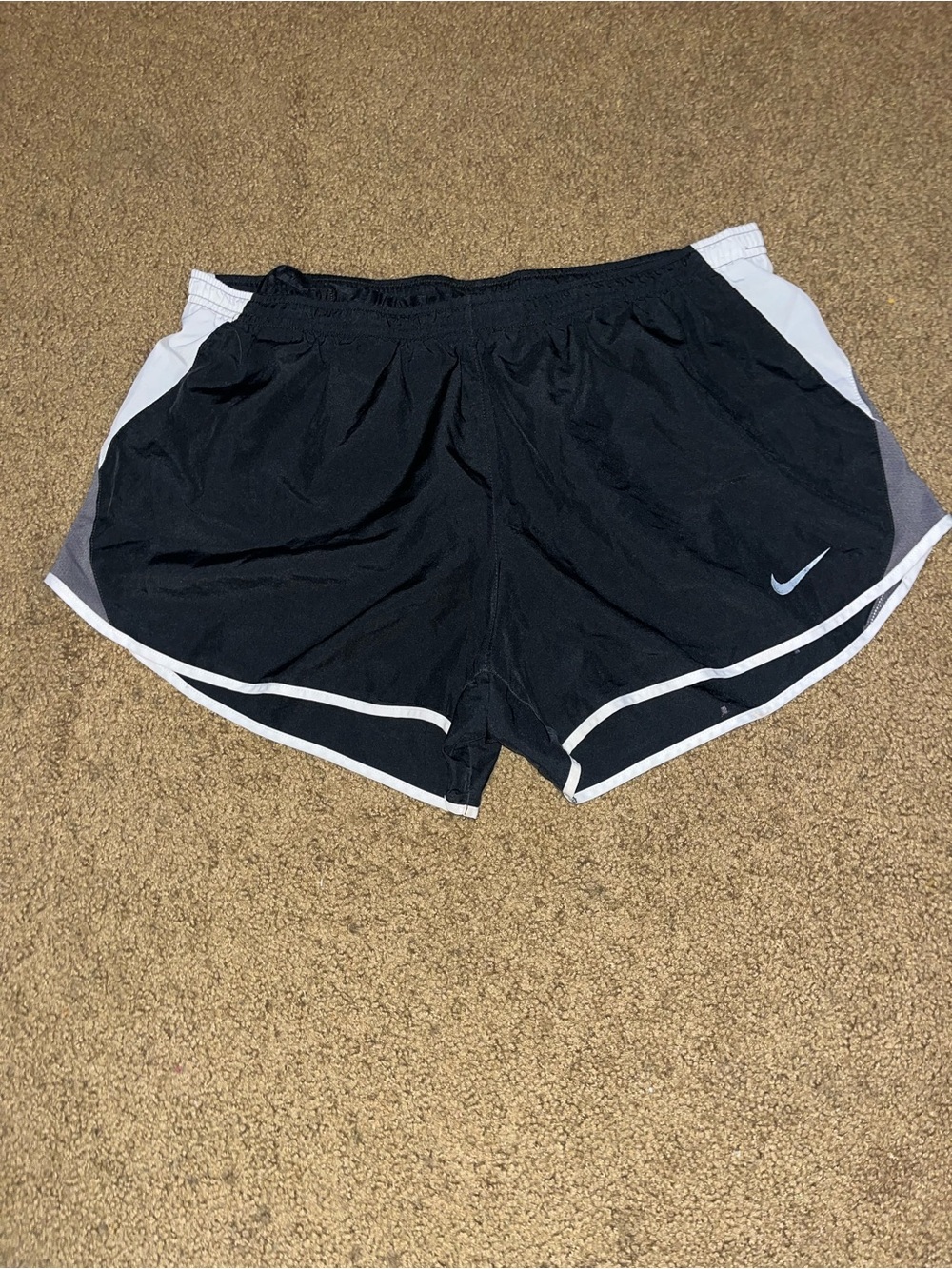 Nike Women's Black Athletic Shorts with White Trim
